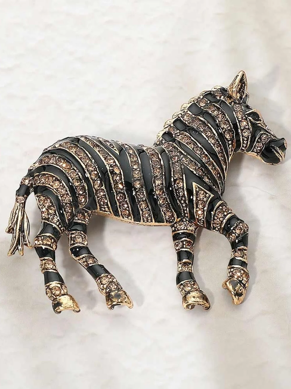 Topaz Zebra Rhinestone Crystal Bling 2.25